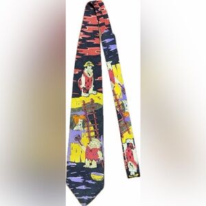 Vintage / Retro Flintstones Cartoon Print Tie